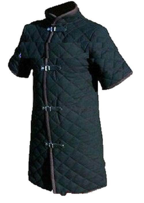 Medieval Thick Padded Black Gambeson Theater Custome Sca