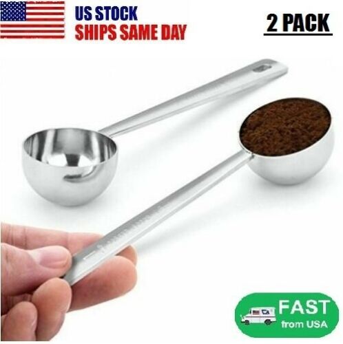 2 Pack 15ml Coffee Measuring Spoon Tablespoon Sugar Tea Stainless Steel Scoop Us