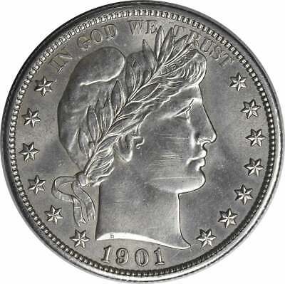1901 Barber Silver Half Dollar Bu Uncertified