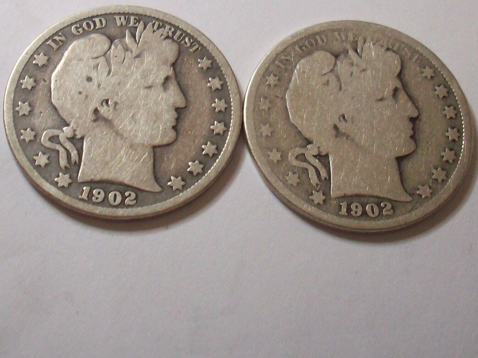 1902 1902 O 2 Early 90% Silver Barber Liberty Half Dollars Lot Coins 50 Cents