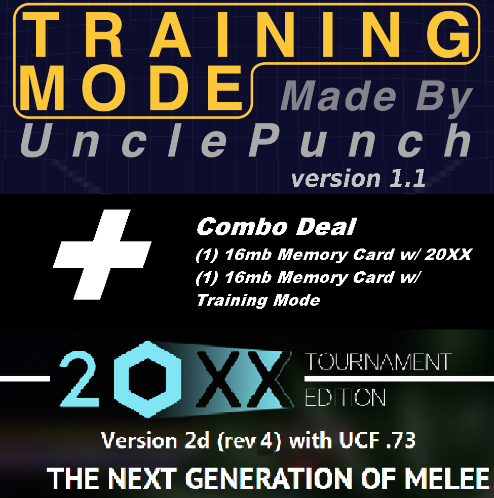 20xx + Unclepunch Super Smash Bros Melee Training Packs Combo [2 Memory Cards]