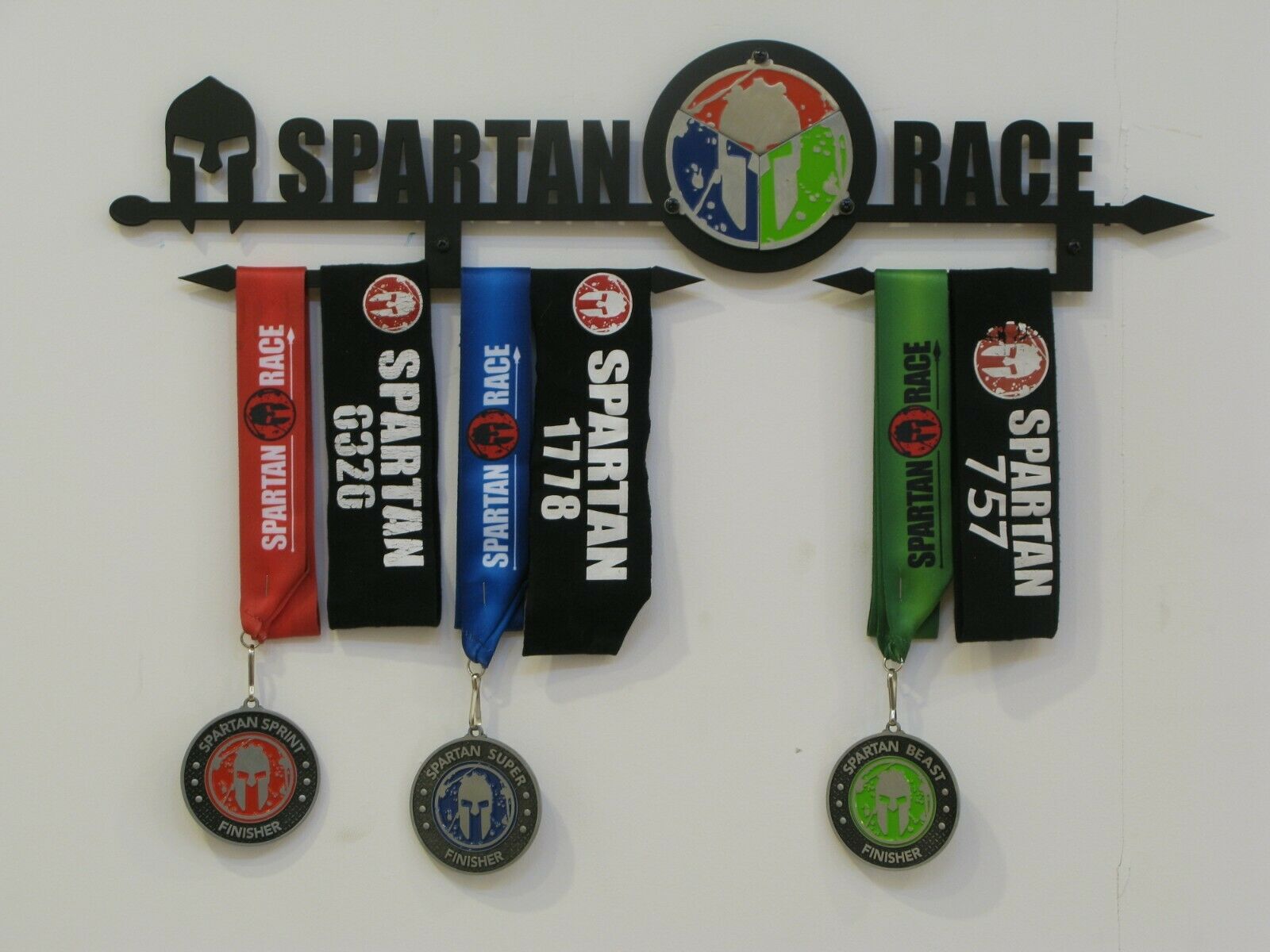 Spartan Race Trifecta Medal Display, Rack, Holder, Black Or Inox