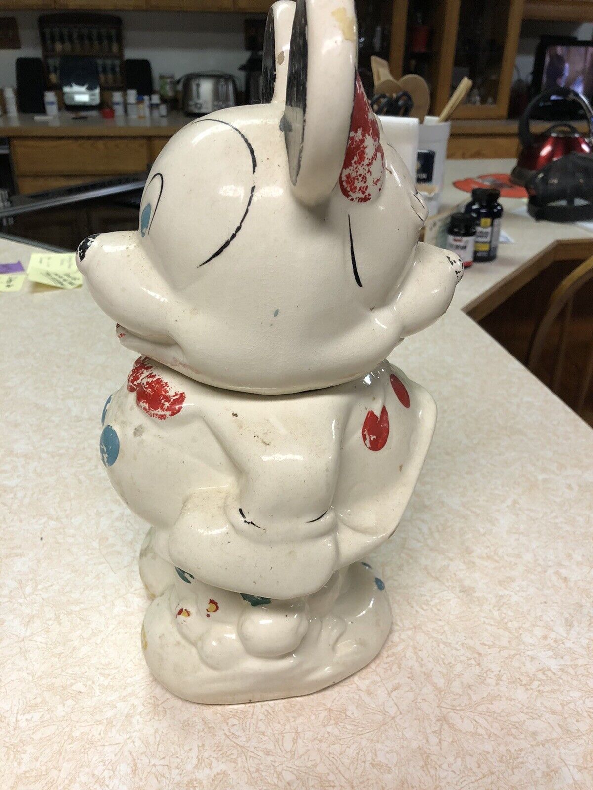 Mickey-minnie Mouse Cookie Jar,old,old,old ,christmas For Grandma 13-!/2 " Tall