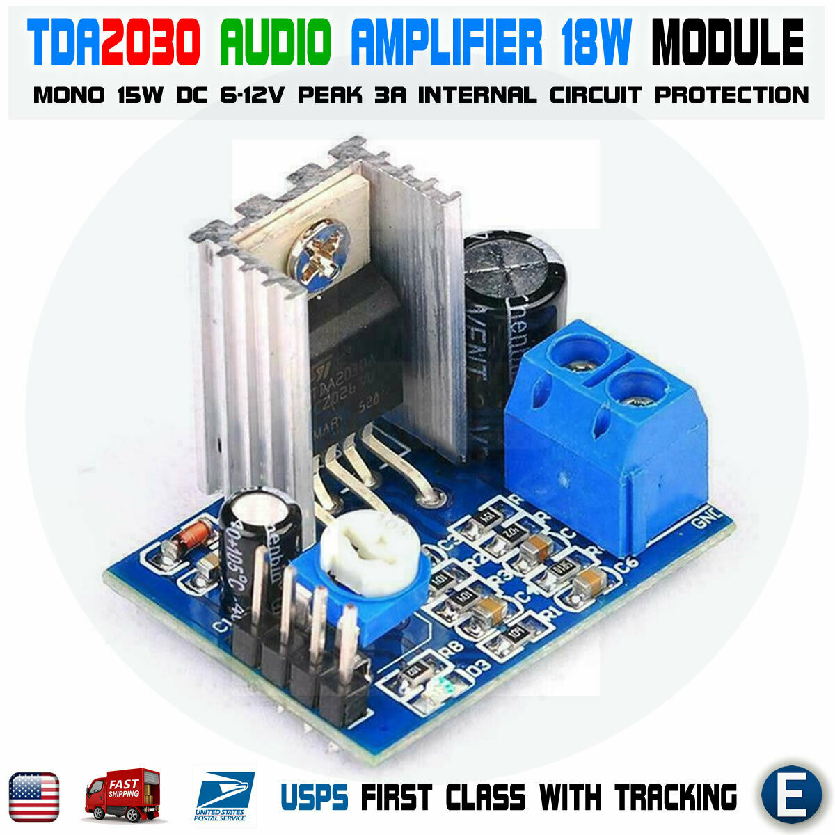 Tda2030a Audio Amplifier Module Power Amplifier Board Amp 6-12v 15w Mono