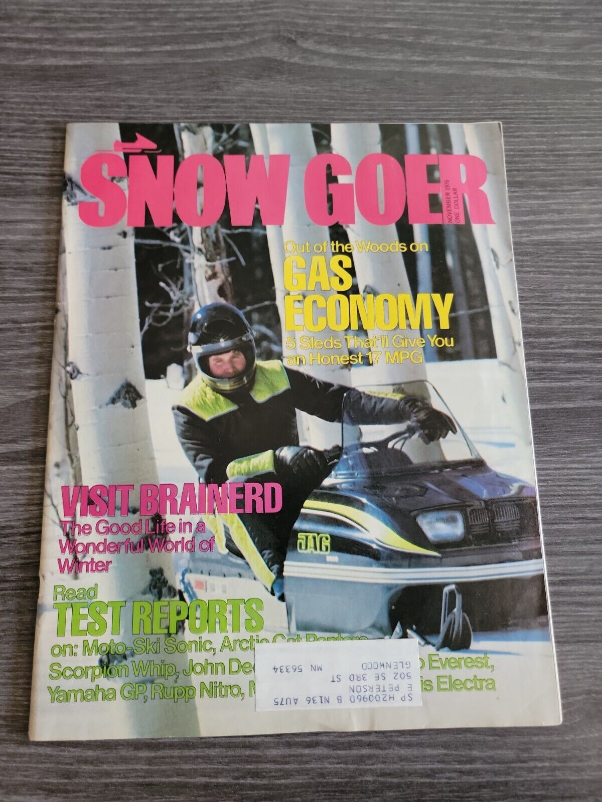 Vintage November 1976 Snow Goer Snowmobile Magazine Arctic Cat Scorpion