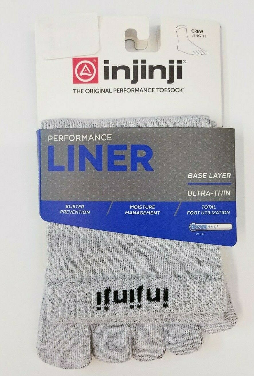 Injinji Liner Base Layer Ultra Thin Crew Socks Grey