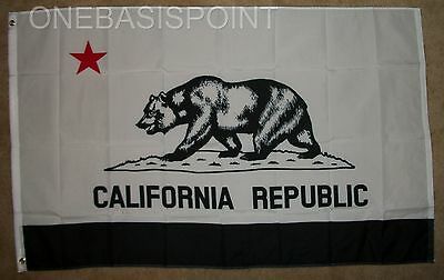 3'x5' California Flag Black And White Protest Grizzly Bear Banner Cali Usa 3x5
