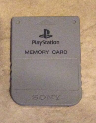 Playstation 1 Official Sony Brand Memory Card In Gray Color One Great Shape