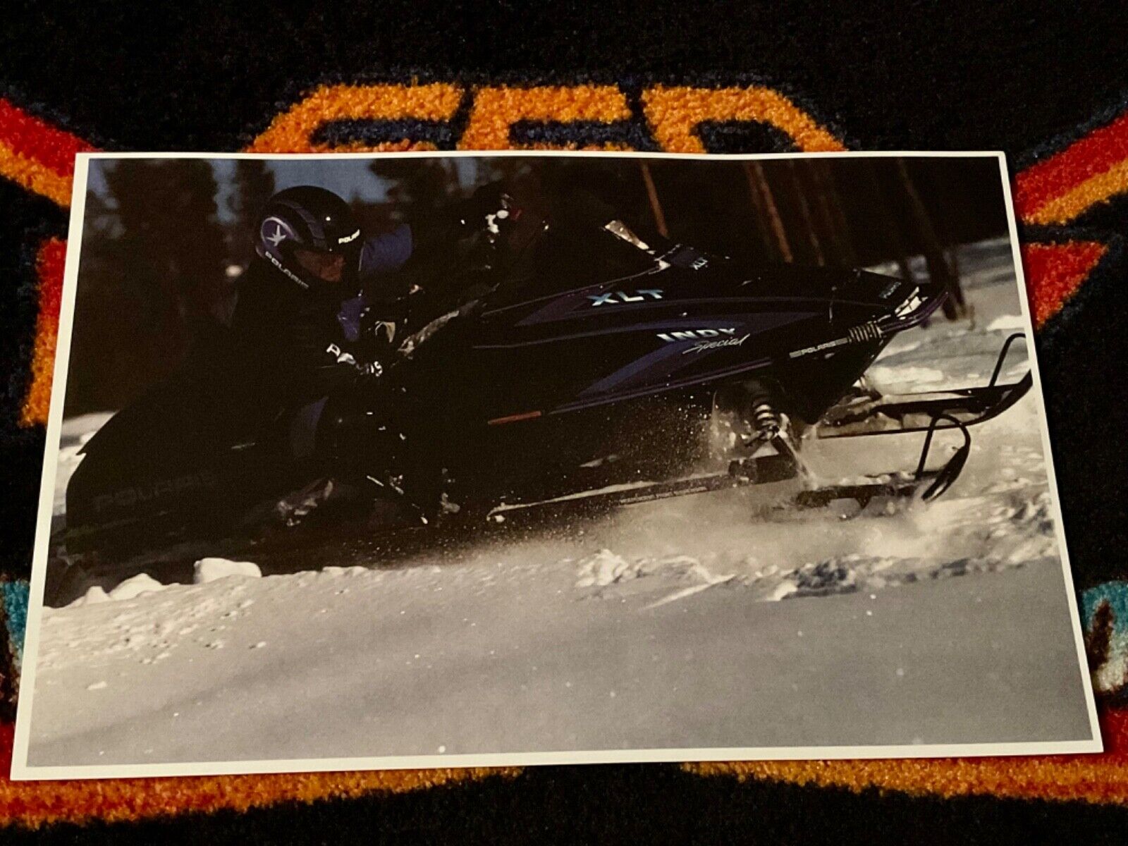 🏁 ‘93 Polaris Indy Xlt Special Snowmobile Action  Poster Vintage Sled Triple Sp